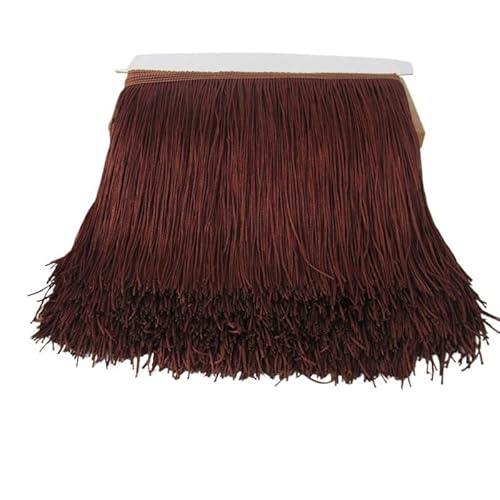 Fransenborte, Fransen 10 Yards 15cm lange Quaste Fransenbesatz Spitzenband Quasten for Vorhänge Kleider Nähen Fransenbesätze Diy Zubehör(Dark coffee,10yards) von IZHAOGJING