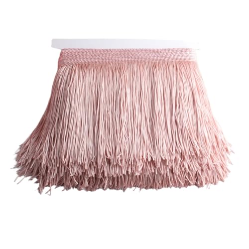 Fransenborte, Fransen 1yards /Lot 15cm Lange Fransen Spitze Quaste Polyester Trim Band Latin Dance Rock Vorhang for Nähen(Bean Pink) von IZHAOGJING