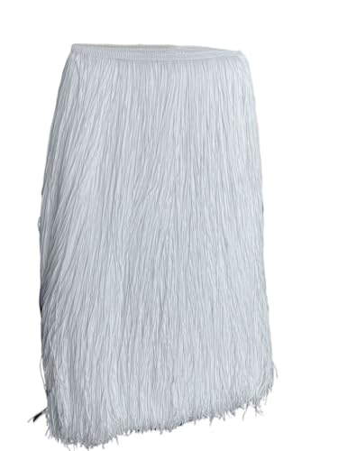 Fransenborte, Fransen 2 Meter/los 100 CM Lange Spitze Quaste Fransenbesatz for DIY Latin Kleid Bühnenkleidung Vorhang Zubehör Band(Pure white) von IZHAOGJING