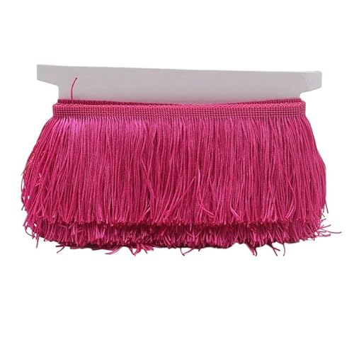 Fransenborte, Fransen 9/15/20/28 cm Quaste Fransenbesatz Polyester Lange Fransen Nähen for Kleidung Kleid Vorhang Band Quasten for Handwerk Zubehör(Rose,20cm) von IZHAOGJING