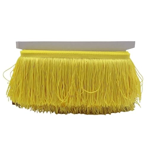 Fransenborte, Fransen 9/15/20/28 cm Quaste Fransenbesatz Polyester Lange Fransen Nähen for Kleidung Kleid Vorhang Band Quasten for Handwerk Zubehör(Yellow,20cm) von IZHAOGJING