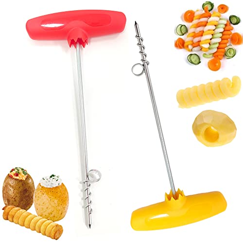 2 Stück Gemüse-Spiralmesser, Spiral-Kartoffelschneider, Kartoffelspiral-Hohlmaschine, Manueller Spiralschraubenschneider, Kartoffel-Aushöhlenmesser für Gurke, Karotte(Zufällige Farbe) 2 Stück Gemüse-Spiralmesser, Spiral-Kartoffelschneider, Kartoffelspiral-Hohlmaschine, Manueller Spiralschraubenschneider, Kartoffel-Aushöhlenmesser für Gurke, Karotte(Zufällige Farbe) von Ianulus