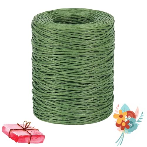 200M Papierdraht, Papierdraht zum Basteln, Bindedraht Bonsai Draht, Blumendraht, Rankendraht Bindedraht Rustikaler, Blumendraht für DIY, Hochzeitsstrauß Verpackung, Floristikbedarf (Grün) von Ianulus
