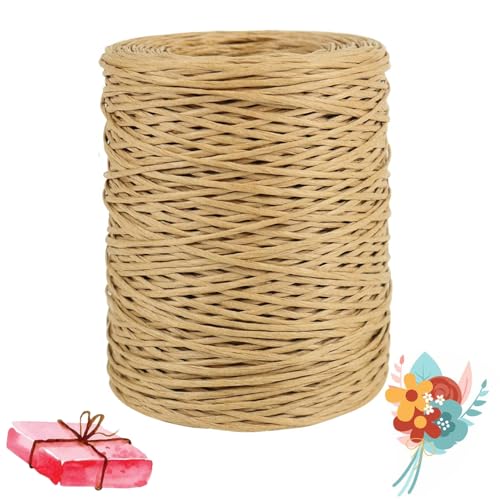 200M Papierdraht, Papierdraht zum Basteln, Bindedraht Bonsai Draht, Blumendraht, Rankendraht Bindedraht Rustikaler, Blumendraht für DIY, Hochzeitsstrauß Verpackung, Floristikbedarf (Rindsleder) von Ianulus