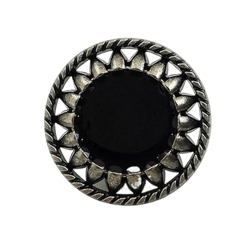 5 Stück hohle Metallknöpfe zum Nähen, 17,5 mm, 20 mm, 22,5 mm (silberfarben, 22,5 mm, 5 Stück) von Iaunuqu