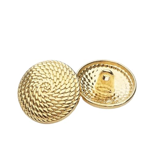 5 runde Metallknöpfe, 17,5 mm bis 25 mm (Gold, 17,5 mm, 5 Stück) von Iaunuqu