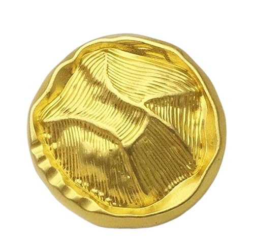 5 unregelmäßige, runde Metallknöpfe, 17,5 mm bis 25 mm (Gold, 17,5 mm, 5 Stück) von Iaunuqu