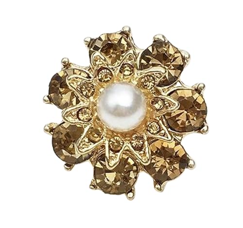 5 x Blumenknöpfe mit Diamanten und Perlen, 21 mm 5 x Blumenknöpfe mit Diamanten und Perlen, 21 mm von Iaunuqu