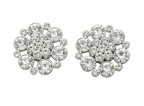 Metallknöpfe in Blumenform, hohl, Strass, 15 mm - 23 mm (silberfarben, 17,5 mm, 5 Stück) von Iaunuqu