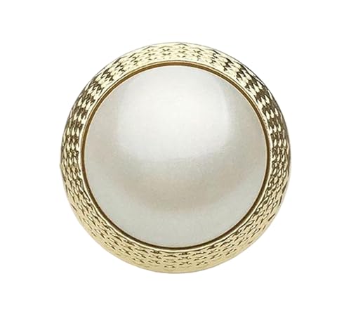 Metallknöpfe mit goldfarbenem Rand, 11 mm - 25 mm (weiß, 15 mm, 5 Stück) von Iaunuqu