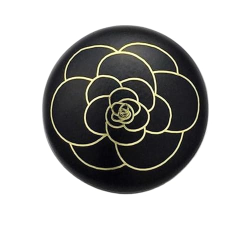 Runde Metallknöpfe mit Blumenmuster, 17,5 mm, 20 mm, 22,5 mm (Schwarz, 20 mm, 6 Stück) von Iaunuqu