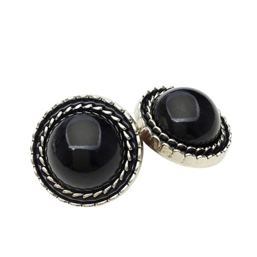 Runde Perlenknöpfe, 11 mm bis 25 mm (schwarz, 17,5 mm, 5 Stück) von Iaunuqu