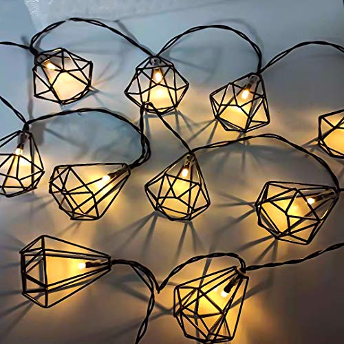Lichterkette Geometrische Metall Vintage Diamant Polygon Laterne 10er 1.7M Schwarz Batteriebetrieben Dekoration für Schlafzimmer Balkon Party Flexibel Bequem Lichterkette Geometrische Metall Vintage Diamant Polygon Laterne 10er 1.7M Schwarz Batteriebetrieben Dekoration für Schlafzimmer Balkon Party Flexibel Bequem von Ibello