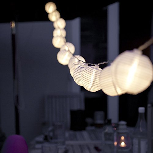 Ibello Lampions Lichterkette Laterne 20 LED 3M Deko Zimmer Batteriebetrieben Beleuchtung Dekoration Lichter für Garten Fenster Balkon Party Hochzeit Weihnachten (Warmweiß) von Ibello