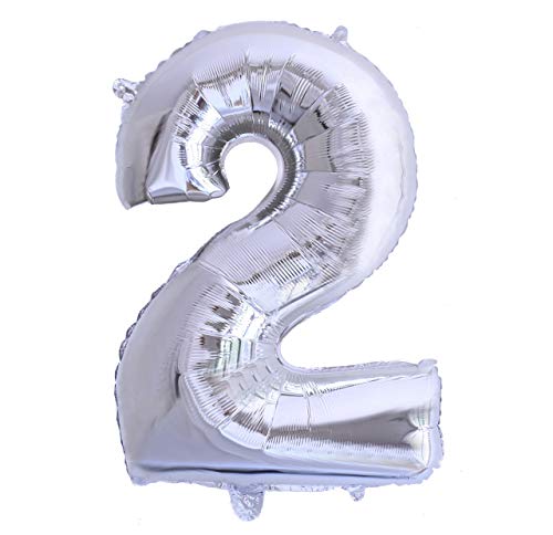 Folienballon Nummer 2 Silber Riesige Luftballons Zahl Silber Party Geburtstag Dekoration Jubiläum Hochzeit Größe 70cm mit Zubehör zum Aufblasen von Luft oder Helium Folienballon Nummer 2 Silber Riesige Luftballons Zahl Silber Party Geburtstag Dekoration Jubiläum Hochzeit Größe 70cm mit Zubehör zum Aufblasen von Luft oder Helium von Ibera