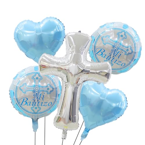 Ibuloule Luftballons für die Erstkommunion, Dekorationen für die Heilige Kommunion - Elegante Erstkommunion-Dekoration, Taufe, Taubenballons, 5er-Set,Niedliche kreative Kommunion-Party-Dekorationen, von Ibuloule