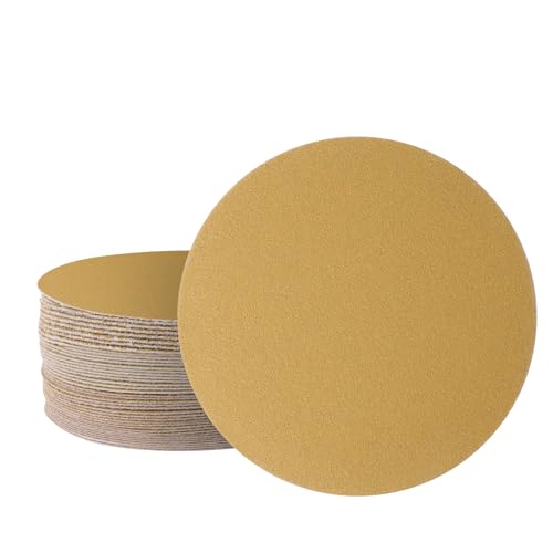 40 Stück Schleifscheiben für Exzenterschleifer, 125mm Schleifpapier (40/80/120/240), 5 inch Klett Schleifblätter für Holzwerkstoffe Spanplatte Metall (ohne Löche, Gelb) von Icastny