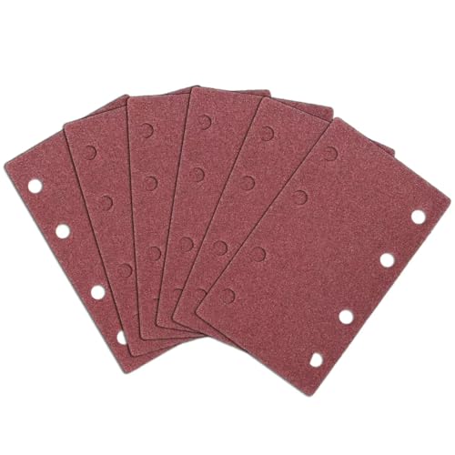 80x133mm Schleifblatt Set, 25 Stück Schleifpapier mit 8 Löcher, Rechteckiges Schleifblatt für Schwingschleifer(Körnung 240) von Icastny