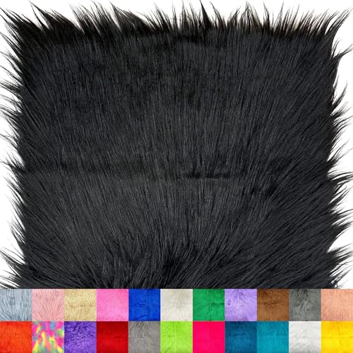 Ice Fabrics Kunstfell-Quadrate – 25,4 x 25,4 cm vorgeschnittener Kunstpelzstoff – zotteliger Mohair-Stoff für Kostüme, Bekleidung, Teppiche, Kissen, Dekorationen und mehr – Schwarz – 25,4 x 25,4 cm Ice Fabrics Kunstfell-Quadrate – 25,4 x 25,4 cm vorgeschnittener Kunstpelzstoff – zotteliger Mohair-Stoff für Kostüme, Bekleidung, Teppiche, Kissen, Dekorationen und mehr – Schwarz – 25,4 x 25,4 cm von Ice Fabrics