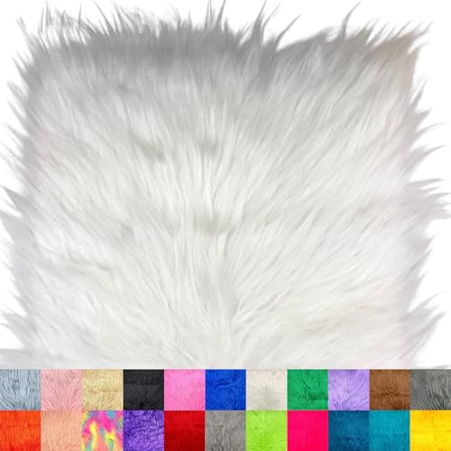 Ice Fabrics Kunstfell-Quadrate – 25,4 x 25,4 cm vorgeschnittener Kunstpelzstoff – zotteliger Mohair-Stoff für Kostüme, Bekleidung, Teppiche, Kissen, Dekorationen und mehr – Weiß – 25,4 x 25,4 cm Ice Fabrics Kunstfell-Quadrate – 25,4 x 25,4 cm vorgeschnittener Kunstpelzstoff – zotteliger Mohair-Stoff für Kostüme, Bekleidung, Teppiche, Kissen, Dekorationen und mehr – Weiß – 25,4 x 25,4 cm von Ice Fabrics