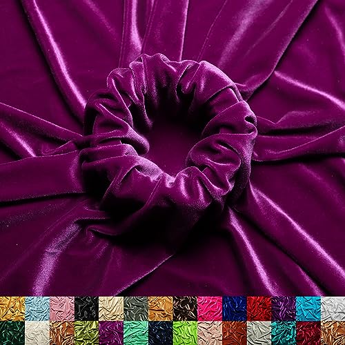 Ice Fabrics Stretch-Samtstoff, 152,4 cm breit, weich, dehnbar, zum Nähen von Kleidung, Bekleidung, Kostüm, Handwerk, 90 % Polyester, 10 % Spandex, Magenta, 91 cm von Ice Fabrics