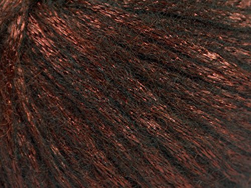 Rock Star, dark copper, schwarz, glänzend, Soft Nylon, Merino Wolle, Acryl-Mischgewebe Garn, 50 Gramm von Ice