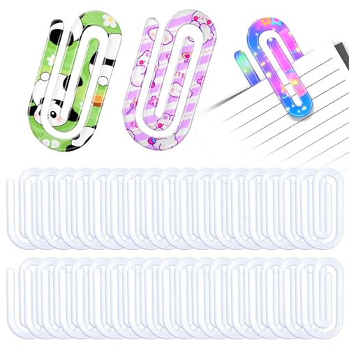 Jumbo-Büroklammern für Sublimationsdruck, blanko, Acryl, 10,2 x 5,1 cm, transparent, riesige Büroklammern für Wärmeübertragung, Basteln, personalisierte Lesezeichen, Büroschulbedarf, individuelle von Ickimee