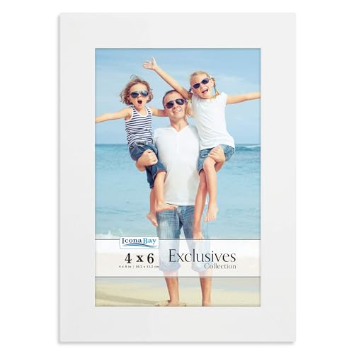 Icona Bay 10 x 15 cm Weiß Bilderrahmen, Robuster Holz Composite Fotorahmen 10x15, schlankes Design, Tischplatte oder Wandhalterung, Exclusives Kollektion Icona Bay 10 x 15 cm Weiß Bilderrahmen, Robuster Holz Composite Fotorahmen 10x15, schlankes Design, Tischplatte oder Wandhalterung, Exclusives Kollektion von Icona Bay