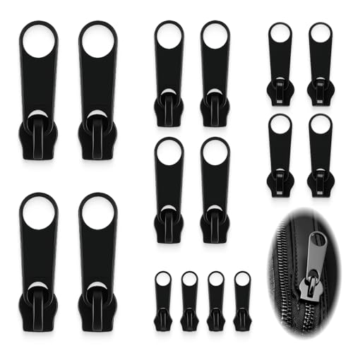 16 Stück Reißverschluss-Reparaturset, Universal Fix Zipper Reißverschluss, Zipper ReißVerschluss Ersatz, Abnehmbare Metall Reißverschluss Zipper für Kleidung, Gepäck, Rucksäcke und Koffer von Icyowls