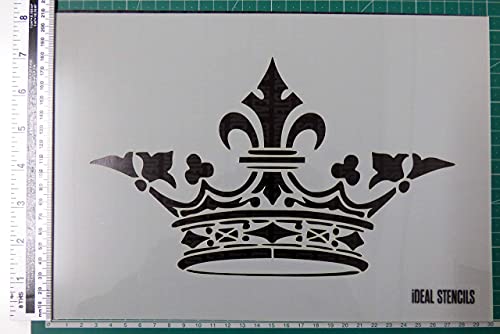 Antik Krone Schablone - Wiederverwendbare Schablone Hergestellt aus Waschbar Plastik - Farbe Design auf Wände, Stoff, Möbel Blatt Größe Ist 21x30cm Antik Krone Schablone - Wiederverwendbare Schablone Hergestellt aus Waschbar Plastik - Farbe Design auf Wände, Stoff, Möbel Blatt Größe Ist 21x30cm von Ideal Stencils