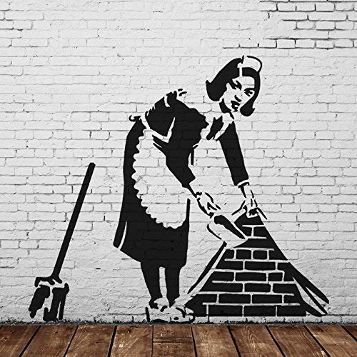 Banksy Maid Lebensgröße Wand Schablone Spray Malen Sie Ihr Eigenes Banksy Kunst Arbeit auf Innen oder Außen Wände von Ideal Stencils