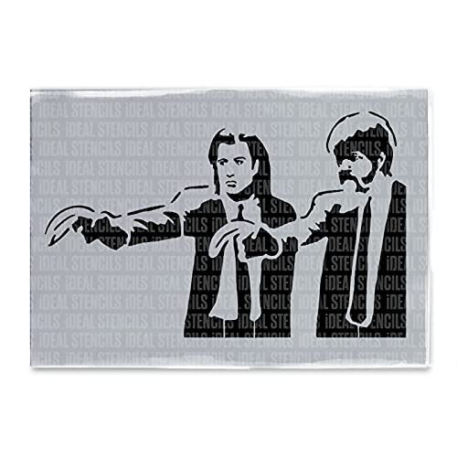 Banksy Pulp Fiction Schablone | Home Decor Kunst Malerei Schablone | Wiederverwendbar (A2 Große Größe) von Ideal Stencils