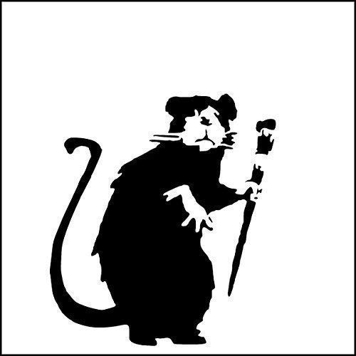 Banksy Ratte Schablone/Farben Bürste Ratte / A4 Blatt Größe (Design 17x19cm) / Wohndeko Kunst Malen Schablone von Ideal Stencils