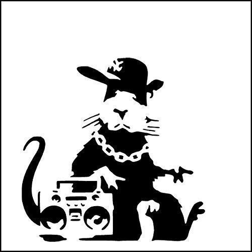 Banksy Ratte Schablone/Hip Hop Ratte / A4 Blatt Größe (Design 17x17cm) / Wohndeko Kunst Malen Schablone von Ideal Stencils