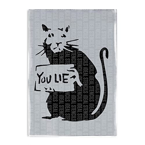 Banksy Schablone "You Lie Rat", Heimdekoration, Kunstmalerei, wiederverwendbar, Größe M, A3, 26 x 34 cm von Ideal Stencils