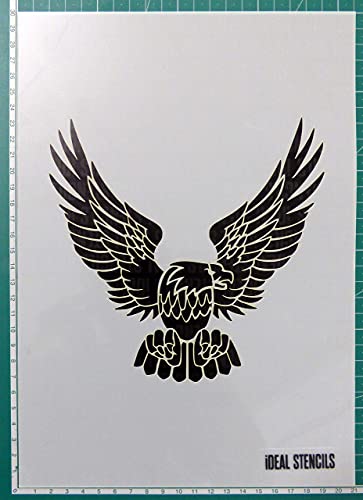 Golden Adler Schablone - Malen Schablone für Kunst Handwerk und Dekorieren - Wiederverwendbare Schablone Hergestellt aus Waschbar Plastik - Farbe Design auf Wände, Stoff, Möbel von Ideal Stencils