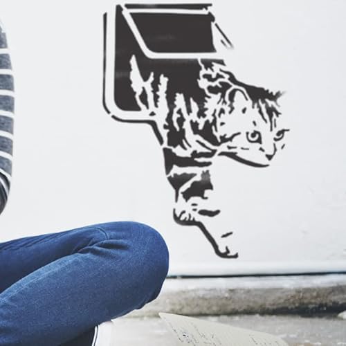 Ideal Stencils Banksy Katzenklappen-Schablone, Graffiti-Wandkunst, Malschablone, 37 x 48 cm Ideal Stencils Banksy Katzenklappen-Schablone, Graffiti-Wandkunst, Malschablone, 37 x 48 cm von Ideal Stencils