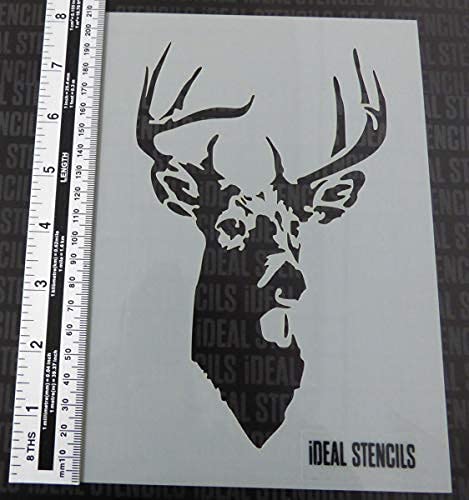 Ideal Stencils Hirsch Schablone A5 Größe Wohndeko Kunst Handwerk Malerei Schablone für Wände, Stoffe, Möbel Etc. von Ideal Stencils