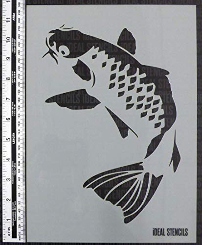 Koi-Karpfen Fisch Schablone Heim Dekor Kunst Handwerk Malerei Schablone für Wände, Stoffe, Möbel Etc. von Ideal Stencils