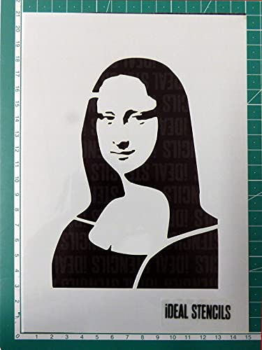 Mona Lisa Bild Schablone - Malen Schablone für Kunst Handwerk und Dekorieren - Wiederverwendbare Schablone Hergestellt aus Waschbar Plastik - Farbe Design auf Wände, Stoff, Möbel von Ideal Stencils
