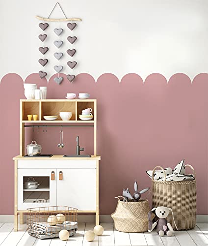 Scallop Wandmuster-Schablone, Kinderzimmer-Bordüre, Malschablone, wiederverwendbar, Heimdekoration (Größe M – 7,5 x 60 cm) von Ideal Stencils