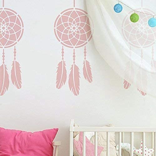 Traumfänger Schablone Kinderzimmer Wohndeko Schablone Farbe auf Wände und Auch Individualisieren Stoffe & Möbel Wiederverwendbar - XXL/ 48X115CM von Ideal Stencils