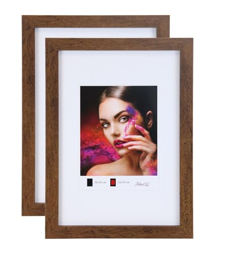 IDEAL TREND 2er 3er 5er Set Holz Bilderrahmen Lifestyle Plexi Foto Rahmen Collage Wanddeko Poster HR-25: Farbe: 2er Pack Braun | Format: 20x30 von IDEAL TREND