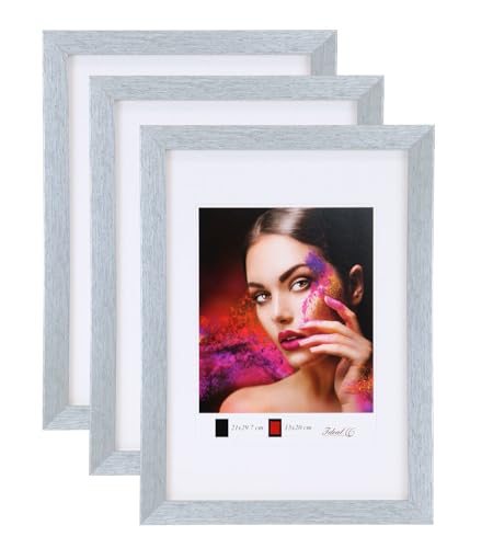 IDEAL TREND 2er 3er 5er Set Holz Bilderrahmen Lifestyle Plexi Foto Rahmen Collage Wanddeko Poster HR-25: Farbe: 3er Pack Silber | Format: 40x60 von IDEAL TREND