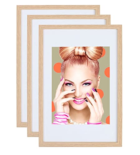 IDEAL TREND 3er 5er Set Holz Bilderrahmen Lifestyle Plexi Foto Rahmen Collage Wanddeko Poster S111: Farbe: 3er Pack Eiche | Format: 21x29,7 A4 von IDEAL TREND