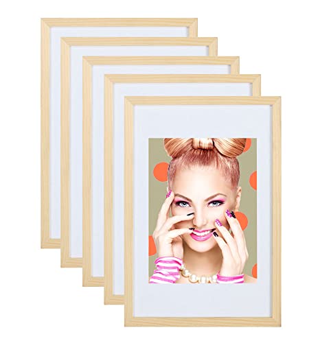 IDEAL TREND 3er 5er Set Holz Bilderrahmen Lifestyle Plexi Foto Rahmen Collage Wanddeko Poster S111: Farbe: 5er Pack Natur | Format: 30x30 von IDEAL TREND