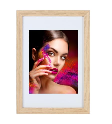 IDEAL TREND Holz Bilderrahmen Lifestyle Plexi Foto Rahmen Collage Wanddeko Poster HR-25: Farbe: Natur | Format: 50x50 von IDEAL TREND