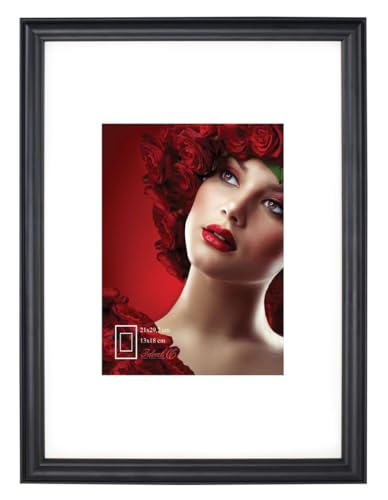IDEAL TREND Leano Bilderrahmen aus Holz – Fotorahmen mit Klarglas & Flexipins | Wanddeko & Collage-Rahmen S190: Farbe: Schwarz | Format: 21x29,7 DIN A4 von IDEAL TREND