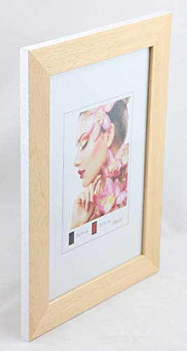 Idealtrend Pure Holz Bilderrahmen in 13x18 cm bis 50x70 cm Schwarz Weiß Bilder Foto Rahmen: Farbe: Natur-Weiß | Format: 50x70 von Idealtrend