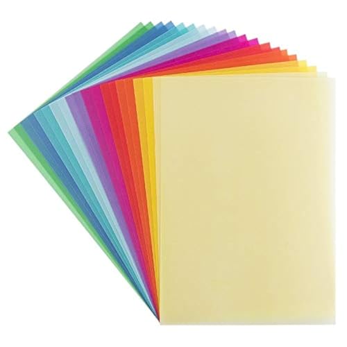 Ideen mit Herz 20 Transparentpapiere, DIN A4, 10 Farben, 200 g/m² | buntes Papier zum Basteln, Scrapbooking, Kartengestaltung, DIY u.v.m. von Ideen mit Herz